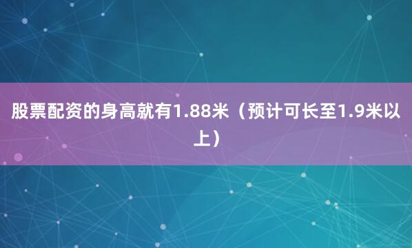 股票配资的身高就有1.88米（预计可长至1.9米以上）